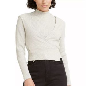 ribbed vest & long-sleeve wrap top set